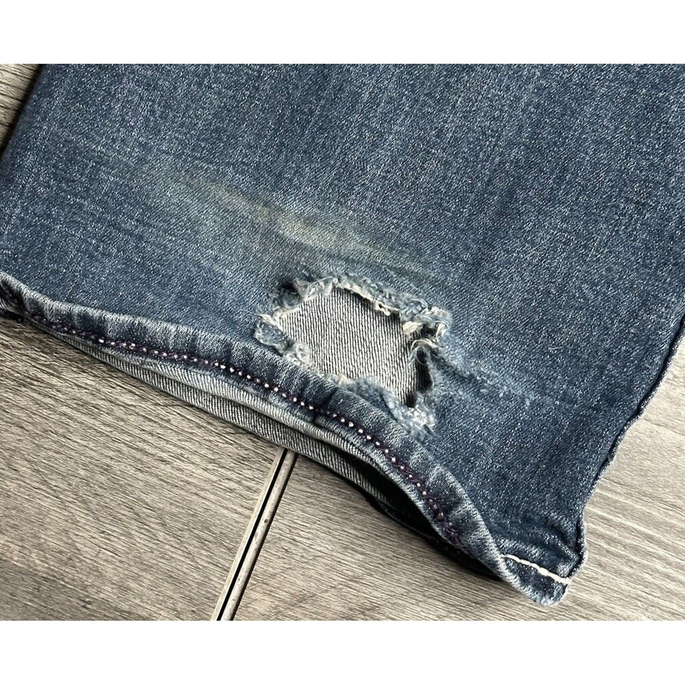 Vigoss The New York Bootcut Jeans Women Size 13/14 L 33 Distressed Bling - Picture 11 of 14
